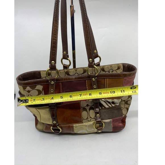 COACH Medium Size Patchwork Multi-Color Tote Bag - Picture 7 of 10